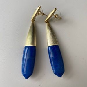 Kendra Scott Blue & Gold Drop Earrings